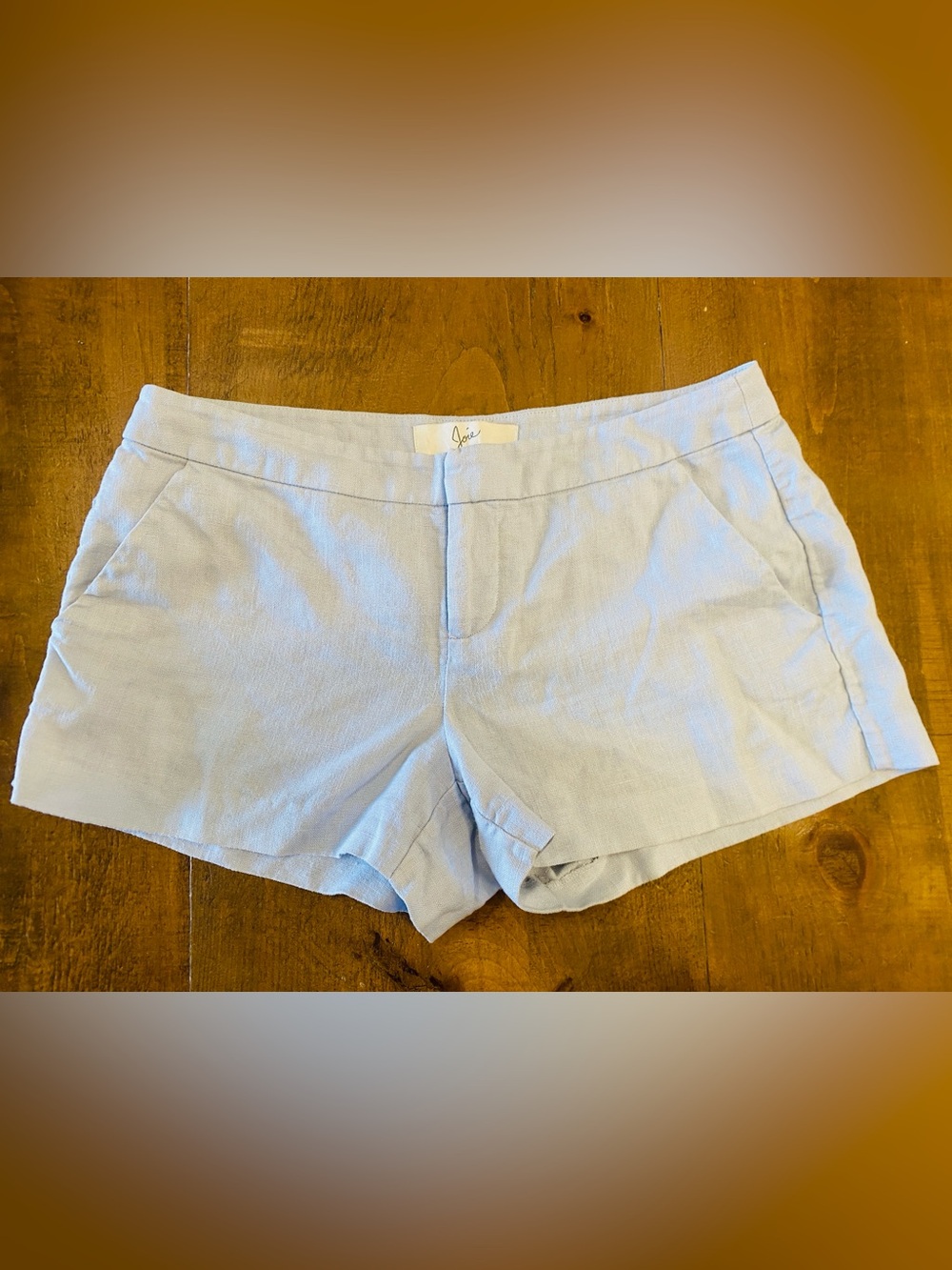 Light Blue Women’s Linen-Blend Shorts